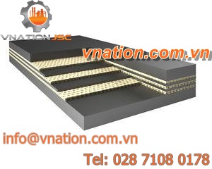 textile conveyor belt / rubber / abrasion-resistant / rubber-covered
