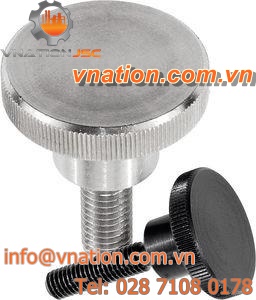 knurled screw / stainless steel / steel