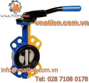 butterfly valve / lever / wafer / 1-piece