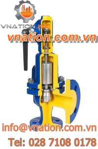 inert gase safety valve / for aggressive media / cast iron / flange