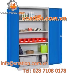 storage cabinet / free-standing / hinged door / metal