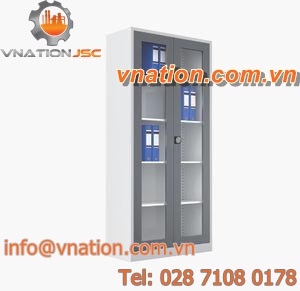 storage cabinet / document / free-standing / hinged door
