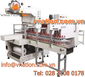 automatic shrink wrapping machine / with shrink tunnel / for glass bottles / for filled cans