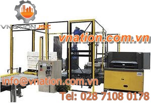 layer palletizer / case / tray / with stretch wrapper