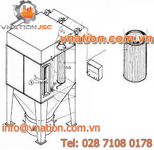 cartridge dust collector / reverse air cleaning / high-efficiency / industrial