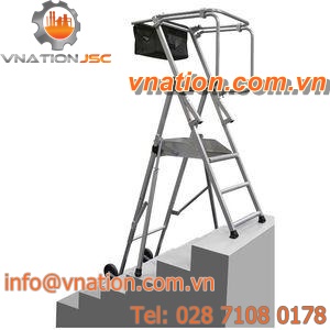 platform ladder / mobile / folding / aluminum