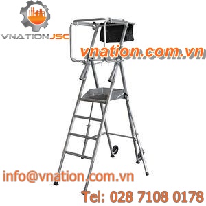 platform ladder / folding / mobile / aluminum