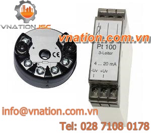 DIN rail mount temperature transmitter / probe head-mounted / Pt100 / 4-wire
