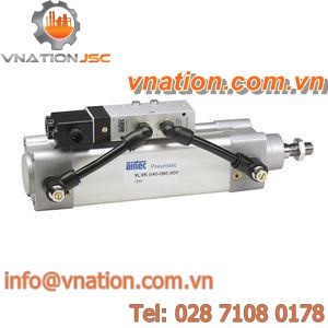 pneumatic cylinder / double-acting / with integrated solenoid valve / compact