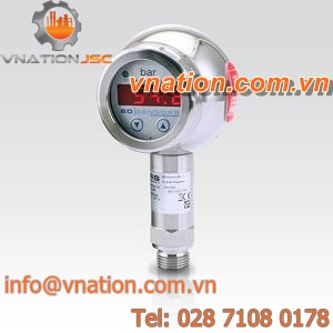 flush diaphragm pressure switch / for water / with display / stainless steel