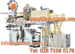 hollow plastic part blow molding machine / with accumulator head / multilayer