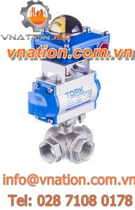 ball valve / pneumatic / for aggressive media / 3-way