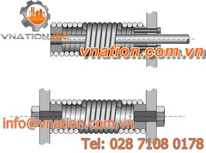 threaded fitting / compression / straight / steel