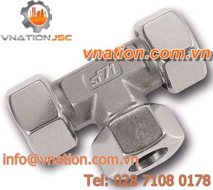cutting ring fitting / T / stainless steel / for tubes