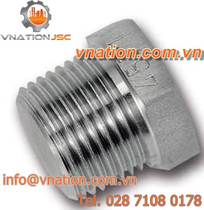 hexagonal plug / male / threaded / stainless steel