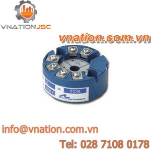 DIN rail mount temperature transmitter / probe head-mounted / thermocouple / 4-20 mA