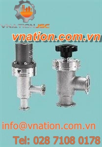 poppet valve / manual / right-angle / stainless steel
