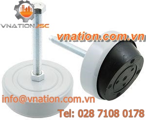 machine foot / leveling / anti-vibration / zinc-coated steel