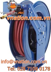 hose reel / spring / dual-pedestal / with stand