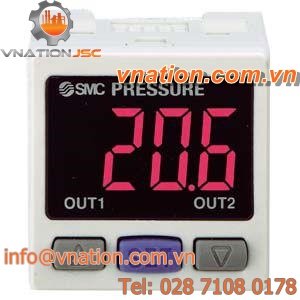 gas pressure switch / with digital display / stainless steel / compact