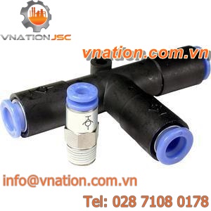 push-to-connect fitting / T / for pipe ends / for air