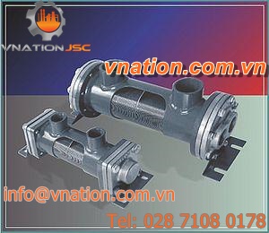 tubular heat exchanger / water/oil / stainless steel / aluminum