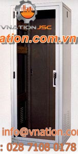 free-standing cabinet / with transparent cover / metal / seismic-resistant