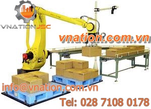 layer palletizer / low level infeed / articulated / bag