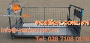 metal shipping container / storage / wire mesh / folding