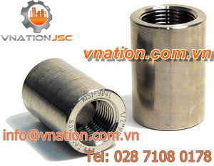 threaded fitting / straight / stainless steel / for pipes