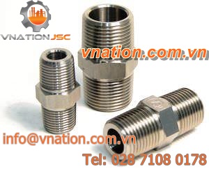 stainless steel nipple / threaded / hexagonal / female
