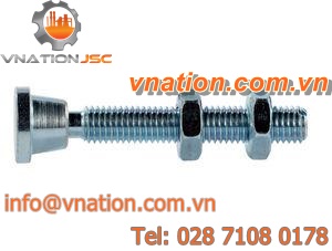 threaded stud / steel / with articulated head / with 2 nuts