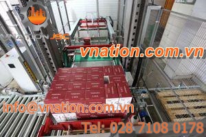 low level infeed palletizer / layer / for parcels / automatic