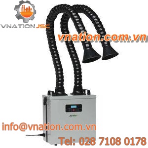 solder fume extractor / industrial / activated carbon filter / with multiple extraction arms