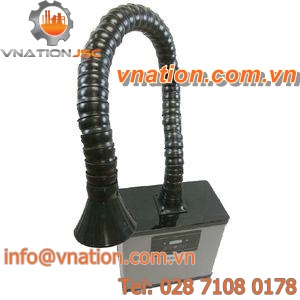 industrial fume extractor / activated carbon filter / compact / with extraction arm