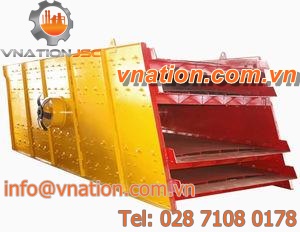 linear vibrating screener / for powders / for mining