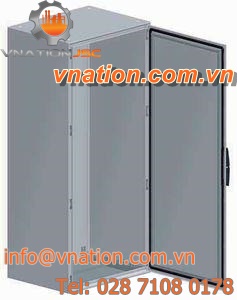 storage cabinet / floor-mounted / hinged door / sheet steel