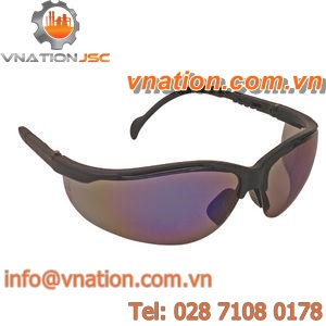 wrap-around safety glasses / anti-static / with side shields / anti-scratch coating
