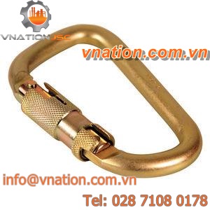 locking carabiner / stainless steel / asymmetrical
