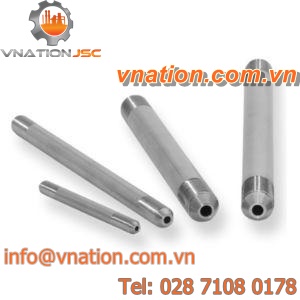 stainless steel nipple / straight / threaded