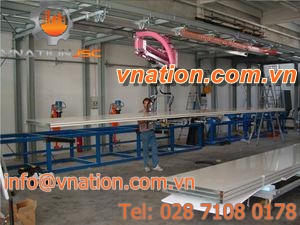 manipulator with suction cup / for panels / hanging / with swingarm