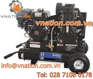 air compressor / piston / on casters / lubricated