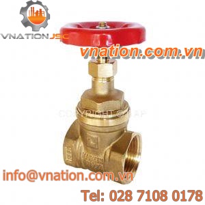 gate valve / manual / for water / brass