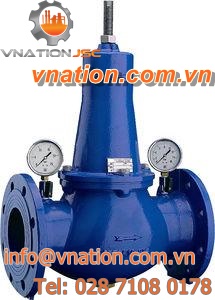 piston valve / pressure reducing / for compressed air / flange