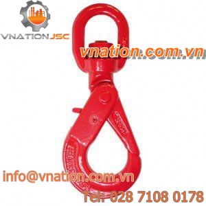lifting hook / with swivel / self-locking