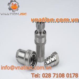 threaded quick coupling / straight / stainless steel / hydraulic