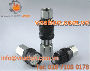 threaded quick coupling / flat face / steel / hydraulic