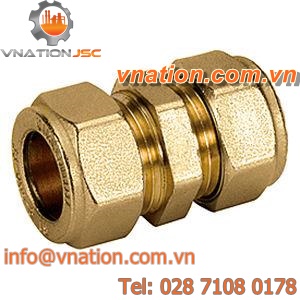 cutting ring fitting / straight / brass / for pipes