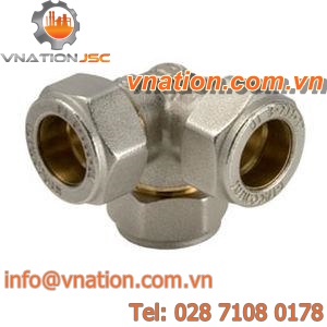 compression fitting / right-angle / nickel-plated brass / for tubes