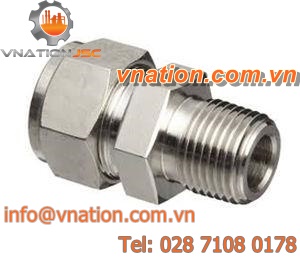 double-ferrule fitting / union / compression / male